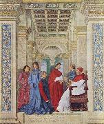 Melozzo da Forli Pope Sixtus IV appoints Bartolomeo Platina prefect of the Vatican Library oil painting reproduction